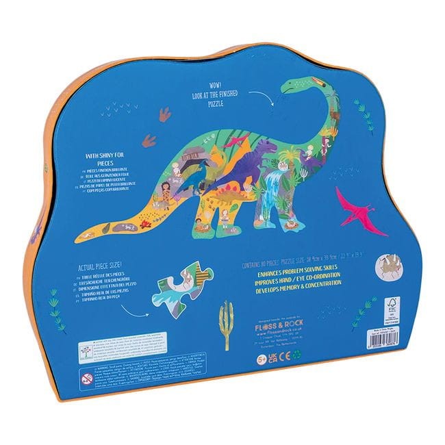 Dinozaury Puzzle 80 elementów Floss & Rock