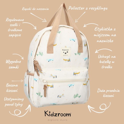 Plecak dla dzieci L Small Aeroplane Beige KIDZROOM