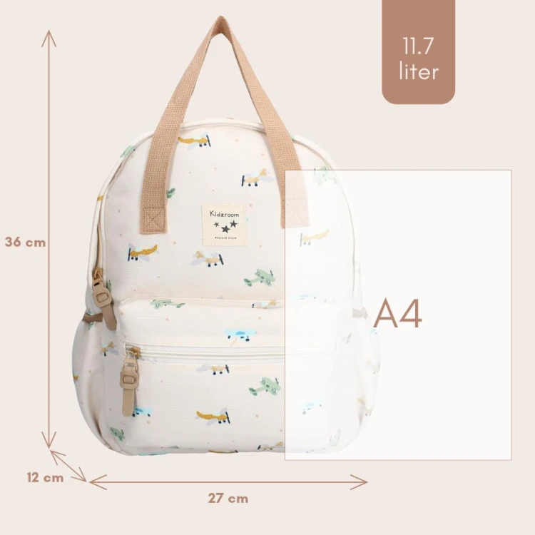 Plecak dla dzieci L Small Aeroplane Beige KIDZROOM