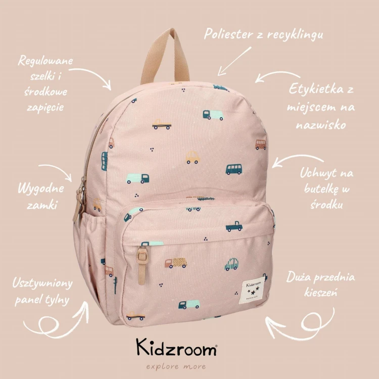 Plecak dla dzieci L Sweet Cars brown KIDZROOM