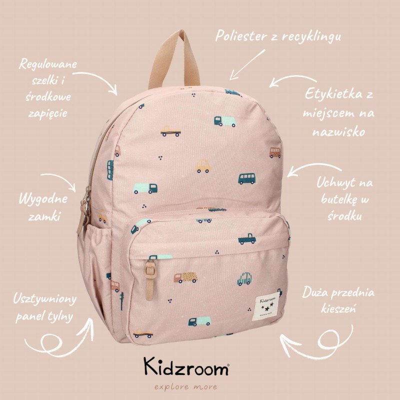 Plecak dla dzieci L Sweet Cars brown KIDZROOM