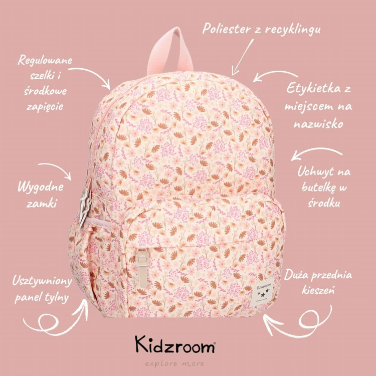 Plecak dla dzieci L Memories Flowers Pink KIDZROOM
