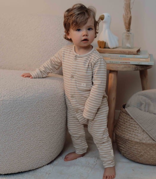 Little Dutch Piżamka jednoczęściowa Natural Stripes - 74/80