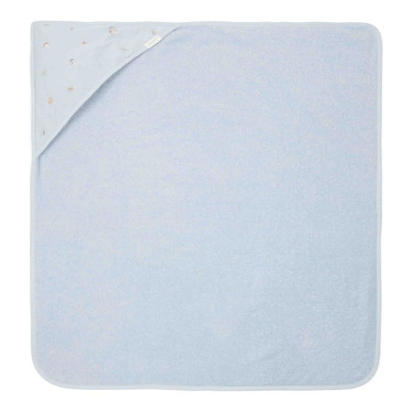 Little Dutch Bawełniany ręcznik z kapturem 75x75 cm Blue