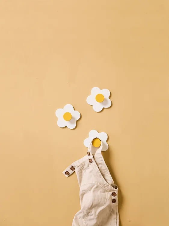 Wieszaki flower white 3 sztuki Kid's Concept