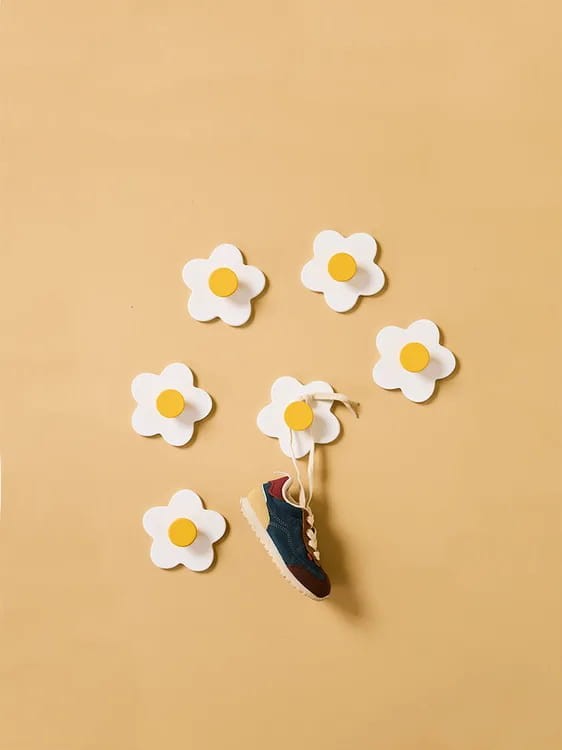 Wieszaki flower white 3 sztuki Kid's Concept