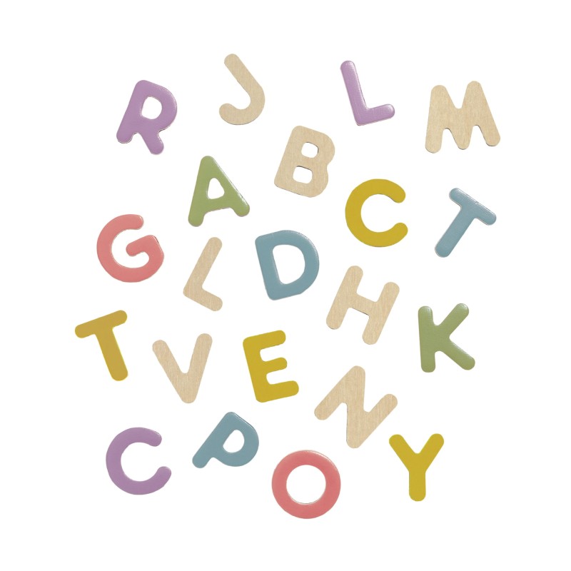 Drewniane magnetyczne literki 53 szt, edukacyjna zabawka dla dzieci Micki