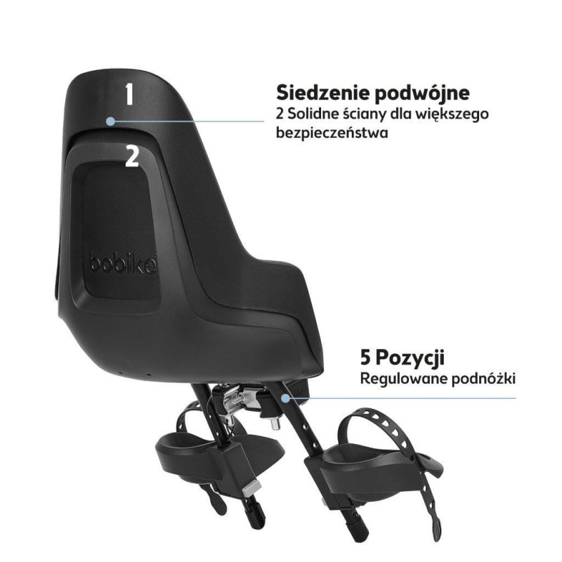 Fotelik rowerowy ONE mini NEW Urban Black Bobike