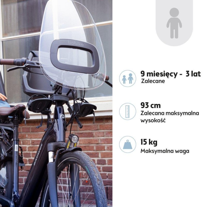 Fotelik rowerowy ONE mini NEW Urban Black Bobike
