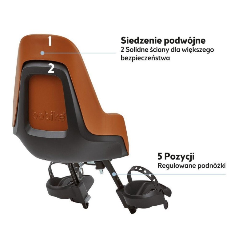 Fotelik rowerowy ONE mini NEW Chocolate Brown Bobike
