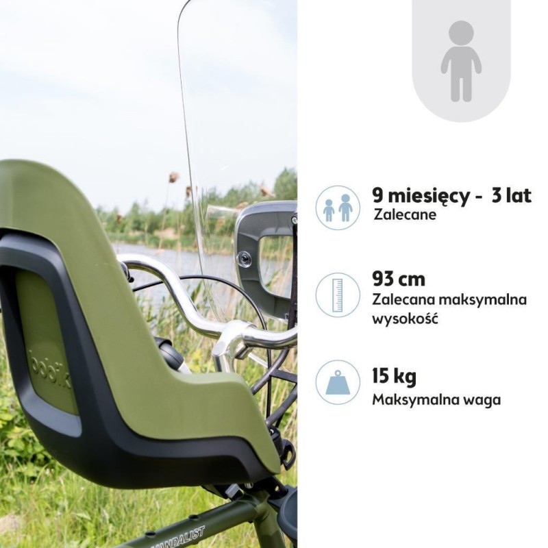 Fotelik rowerowy ONE mini NEW Olive Green Bobike