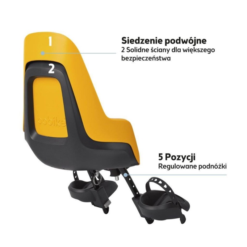 Fotelik rowerowy ONE mini NEW Mighty Mustard Bobike