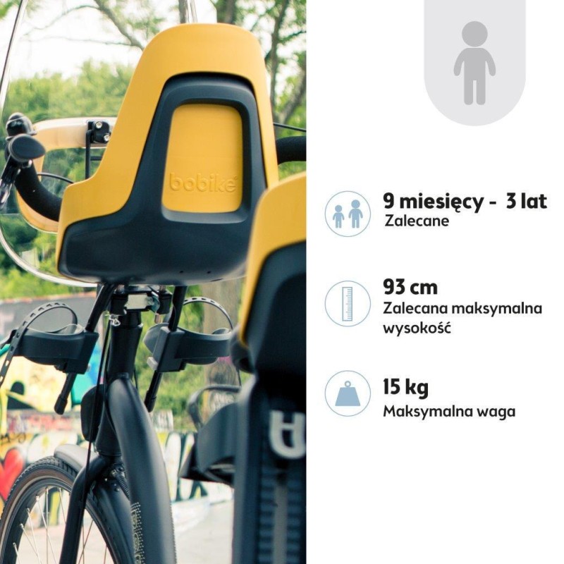Fotelik rowerowy ONE mini NEW Mighty Mustard Bobike