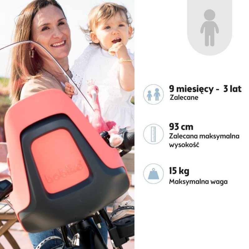 Fotelik rowerowy ONE mini NEW Fierce Flamingo Bobike