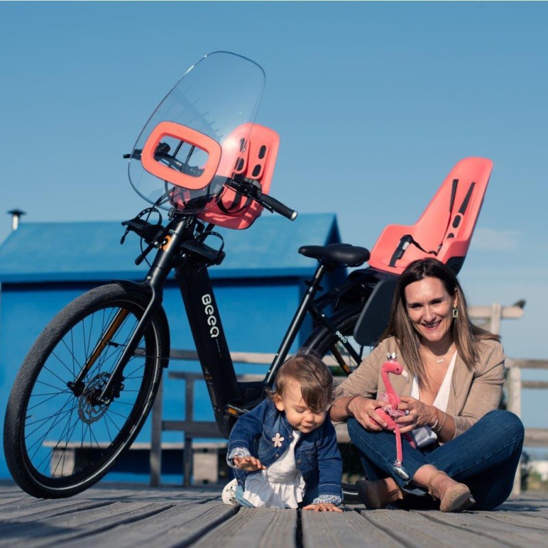 Fotelik rowerowy ONE mini NEW Fierce Flamingo Bobike