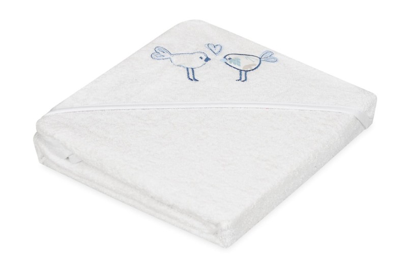 Kąpielowe okrycie niemowlęce MAXI plus, wykonane z tkaniny frotte,  roz. 100x100 cm BIRD