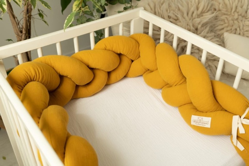 Ochraniacz do łóżeczka WARKOCZ MUŚLIN 200 cm Babymatex
