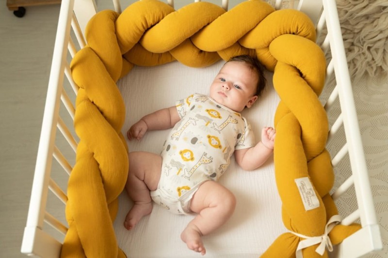 Ochraniacz do łóżeczka WARKOCZ MUŚLIN 200 cm Babymatex