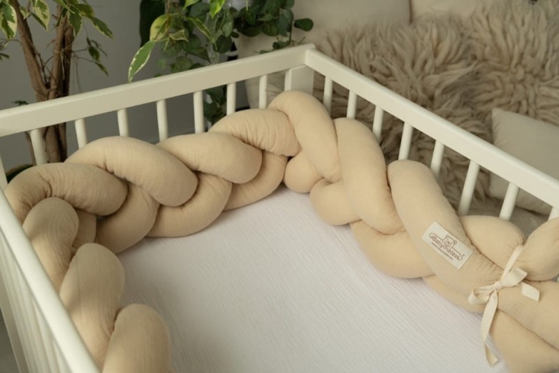 Ochraniacz do łóżeczka WARKOCZ MUŚLIN 200 cm Babymatex