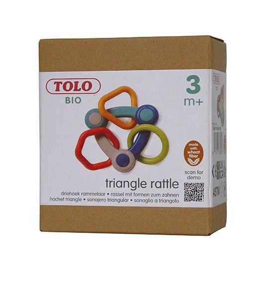 Grzechotka trójkątna dla niemowlaka 3m+ TOLO Bio