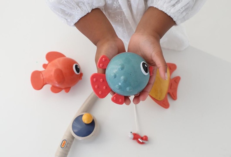 Łowienie rybek zabawka do kąpieli 18m+ TOLO Bio