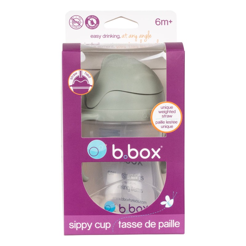 Bidon kubek niekapek ze słomką 240 ml szałwiowy b.box