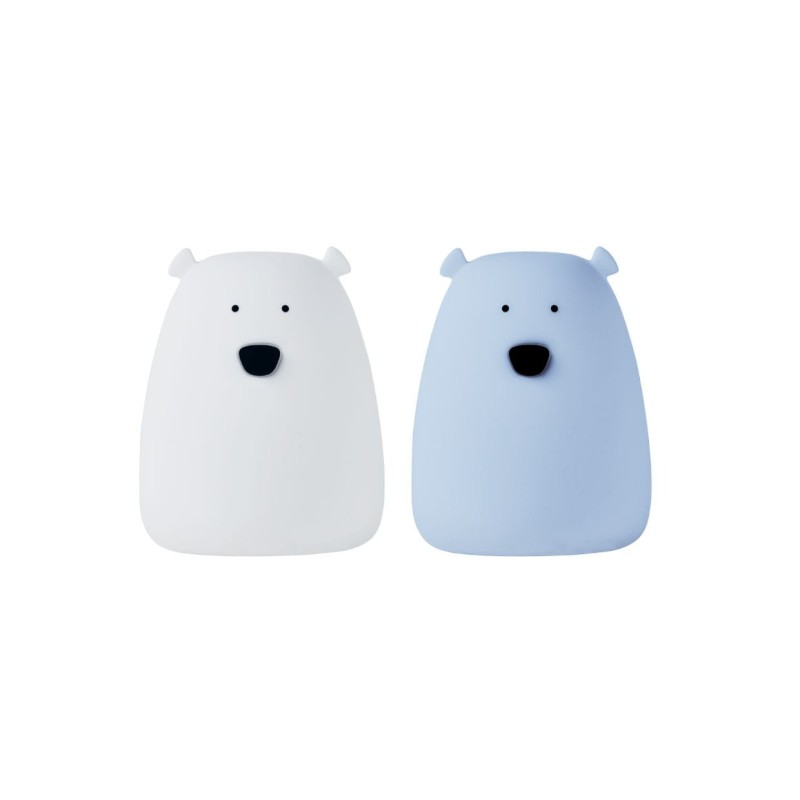 Zestaw 2 lampek Mini Miś w kolorze Biały i Arktyczny Błękit Rabbit & Friends