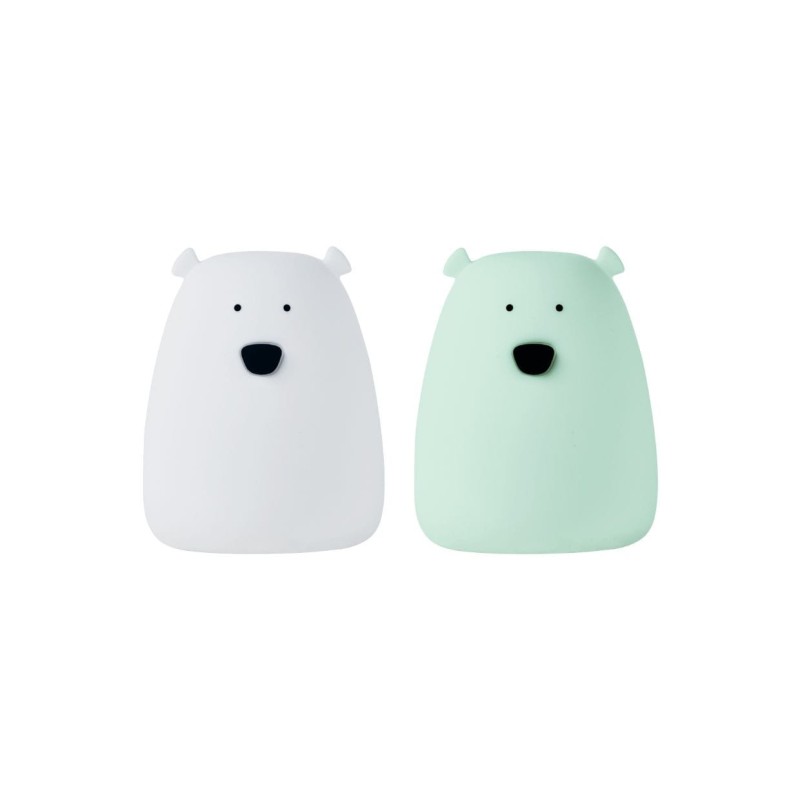 Zestaw 2 lampek Mini Miś w kolorze Biały i Arktyczna Zieleń Rabbit & Friends