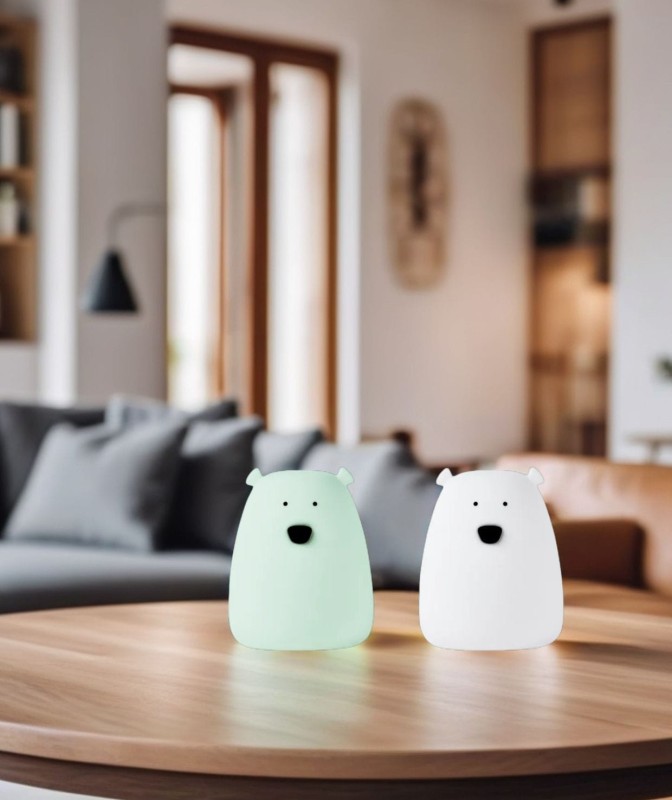 Zestaw 2 lampek Mini Miś w kolorze Biały i Arktyczna Zieleń Rabbit & Friends