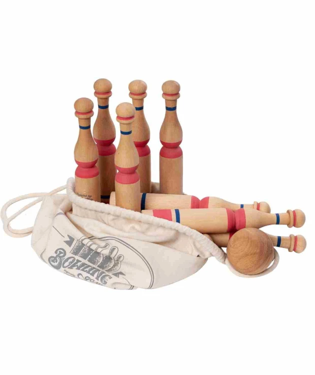 Drewniane Kręgle – Czerwone 10 szt. Wooden Story