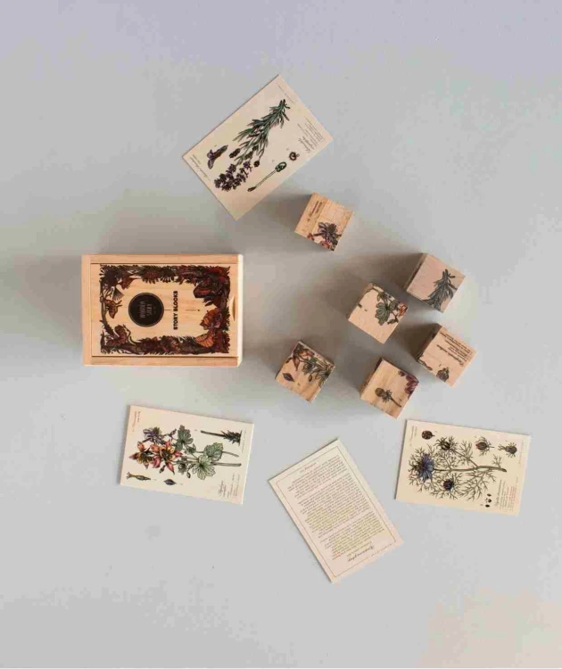 Drewniane Klocki Życie Pszczoły Rośliny Miododajne Wooden Story