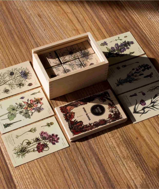 Drewniane Klocki Życie Pszczoły Rośliny Miododajne Wooden Story