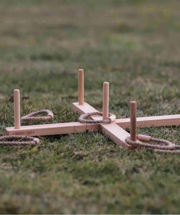 Drewniana Gra Rzut Pierścieniem – Kolorowa Wooden Story