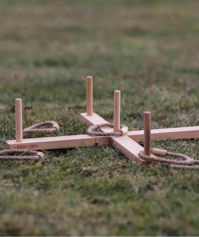 Drewniana Gra Rzut Pierścieniem – Kolorowa Wooden Story