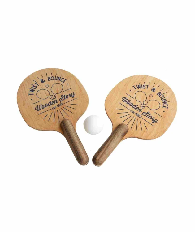 Drewniane Paletki do Gry Obróć i Odbij 2 szt. Wooden Story