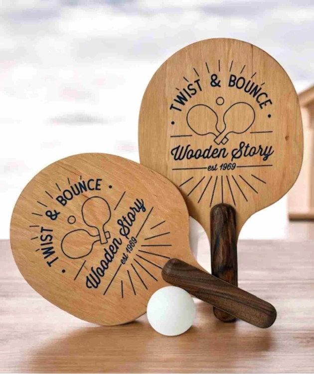 Drewniane Paletki do Gry Obróć i Odbij 2 szt. Wooden Story