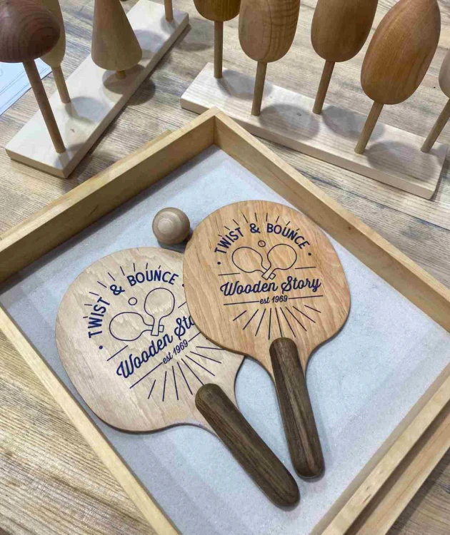 Drewniane Paletki do Gry Obróć i Odbij 2 szt. Wooden Story