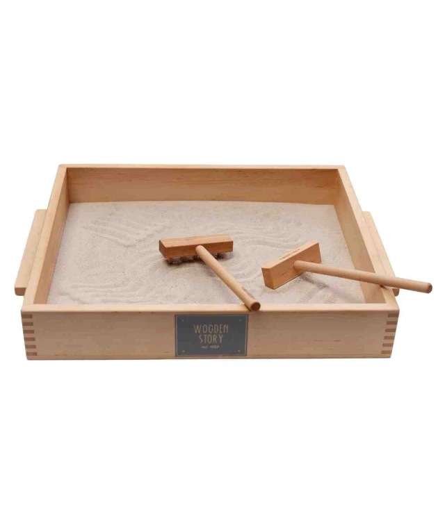 Tacka Montessori z Uchwytem – 1-częściowa z Piaskiem i Akcesoriami Wooden Story