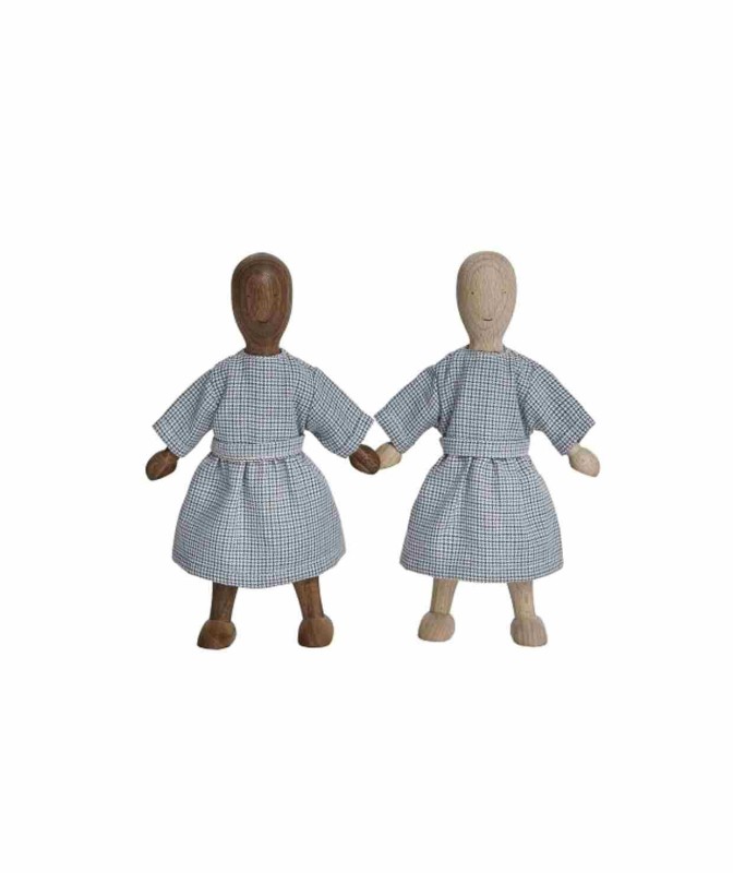 Drewniana Lalka Orzechowa z Sukienką Wooden Story