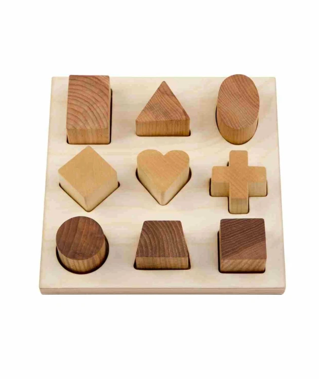 Drewniane Klocki do Sortowania Kształtów – Naturalne Wooden Story