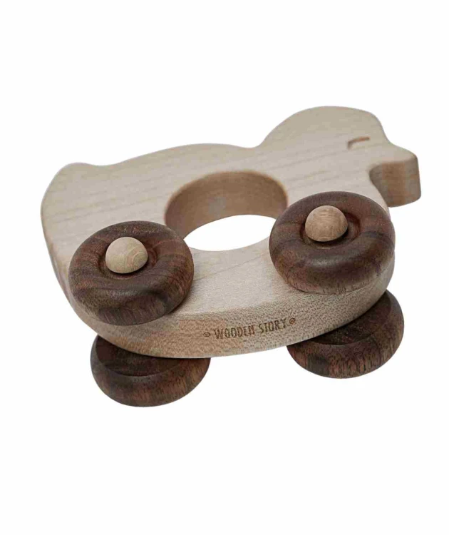Drewniana Zabawka na Kółkach Kaczka Wooden Story