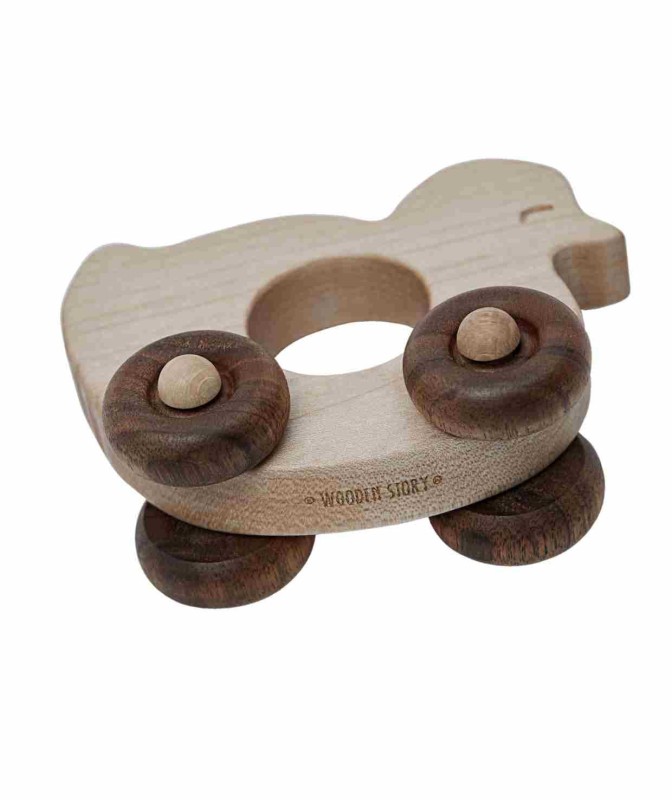 Drewniana Zabawka na Kółkach Kaczka Wooden Story