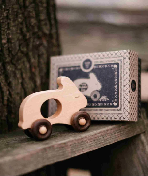 Drewniana Zabawka na Kółkach Królik Wooden Story