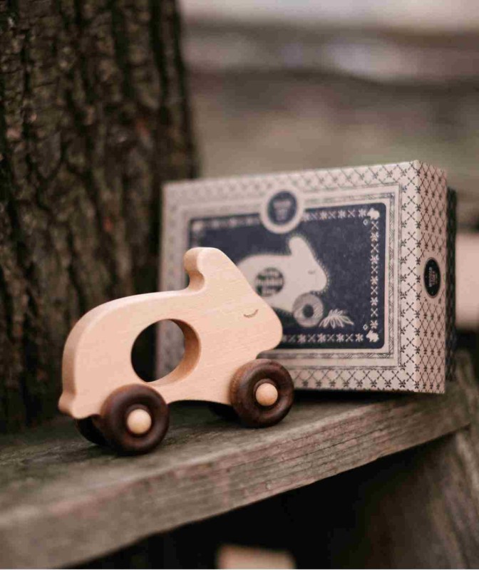 Drewniana Zabawka na Kółkach Królik Wooden Story