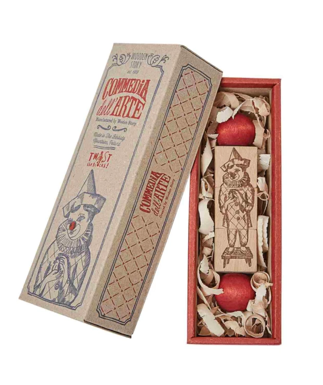 Drewniana Układanka Obracanka Commedia Dell'Arte – Kolorowa Wooden Story