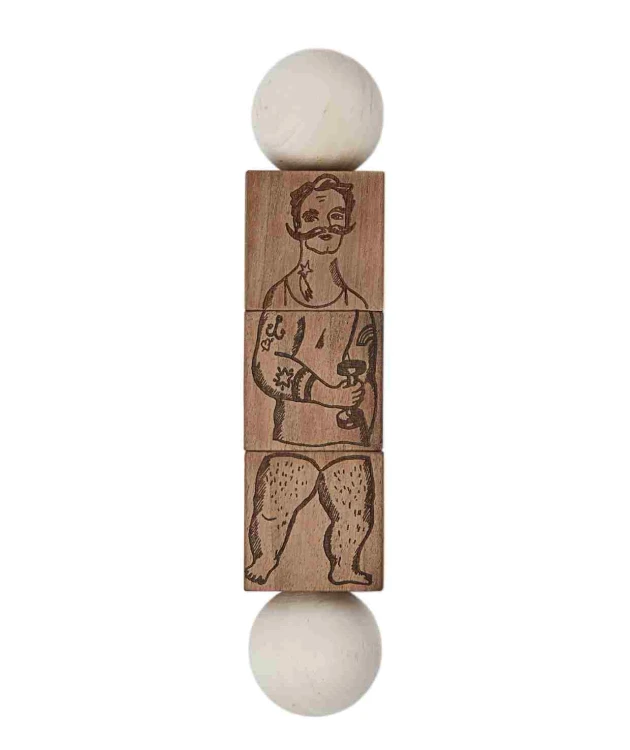 Drewniana Układanka Obracanka Commedia Dell'Arte – Naturalna Wooden Story