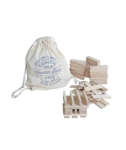 Drewniane Klocki Architektoniczne w Worku – 100 elementów Wooden Story