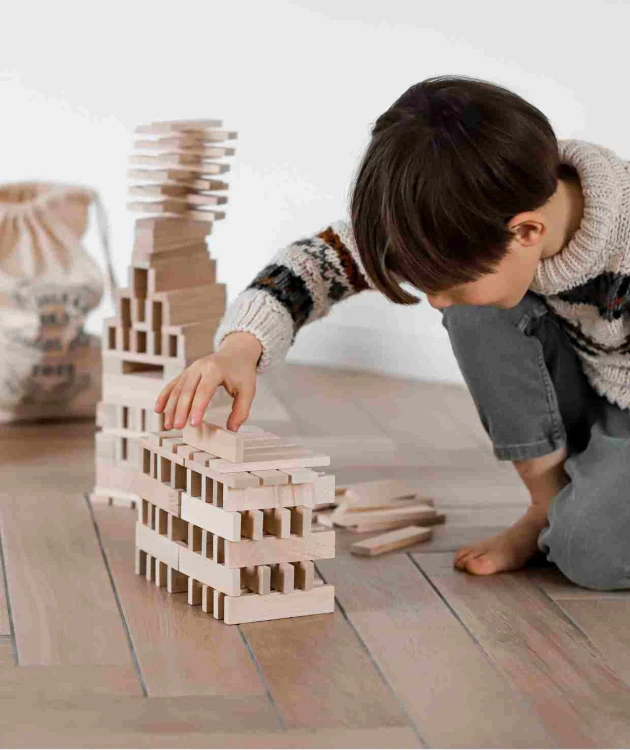 Drewniane Klocki Architektoniczne w Worku – 100 elementów Wooden Story