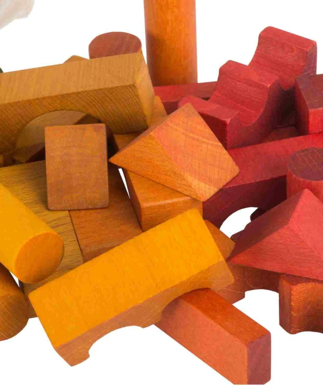 Drewniane Klocki w Worku – Kolorowe, 100 elementów Wooden Story