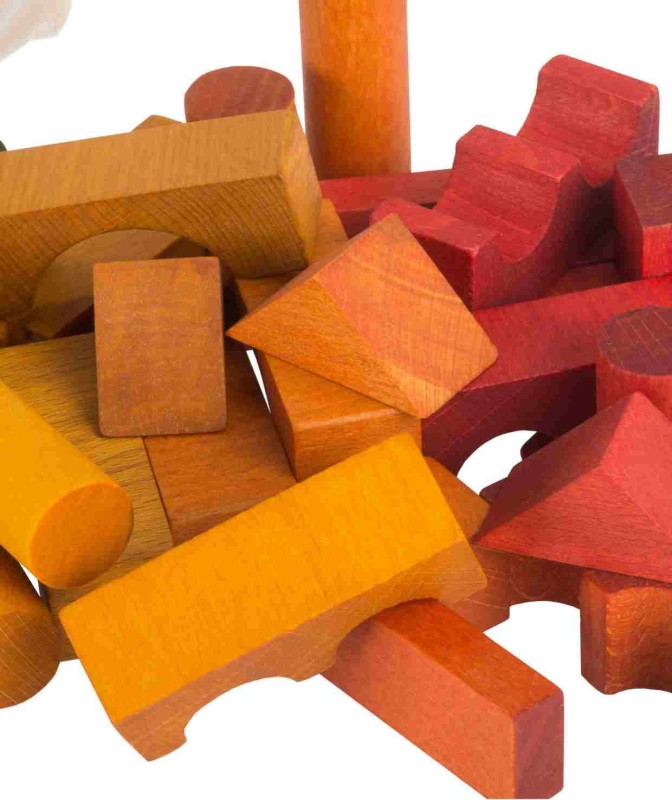 Drewniane Klocki w Worku – Kolorowe, 100 elementów Wooden Story